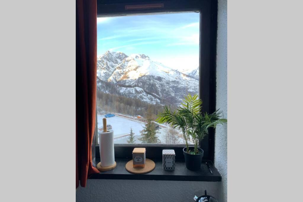 Studio 1600 Pied Des Pistes Avec Magnifique Vue Puy-Saint-Vincent Luaran gambar