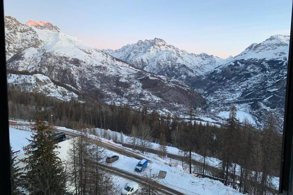Studio 1600 Pied Des Pistes Avec Magnifique Vue Puy-Saint-Vincent Luaran gambar